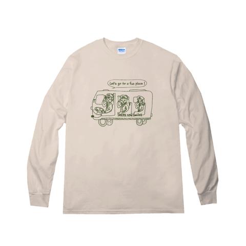 ベンガル　ネコ　バス　ロンT　~ smiles bus　Longsleeve T-shirts ~　Sand　ﾓｼﾞｶｰｷ