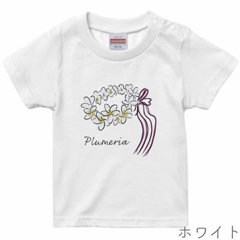 [ベビー] 7月生まれのためのお花Tシャツ 全3色｜赤系リボン