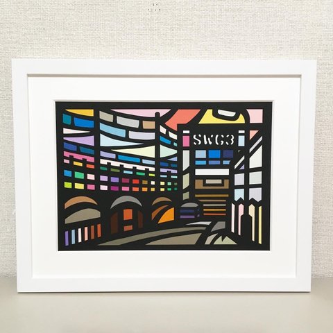 #071- Love letters to Glasgow "SWG3” Full colour 2014◇A4（297mm×210mm)◇切絵 ◇貼絵