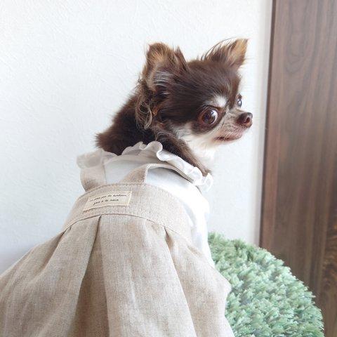 小型犬用 ♡ 春夏犬服 ♡ ナチュラルシンプルなワンピース