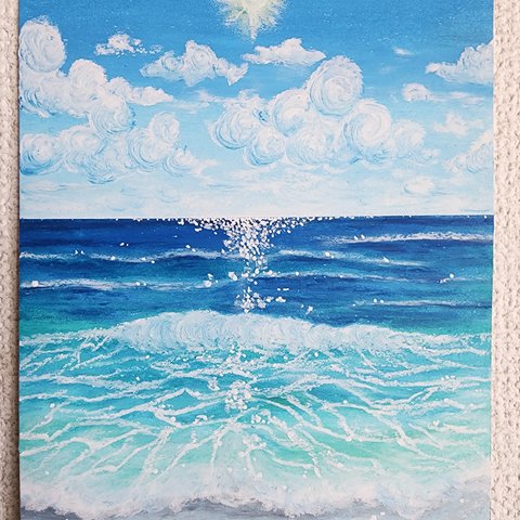 海　絵　風景画　アート　原画　絵画　パステル画