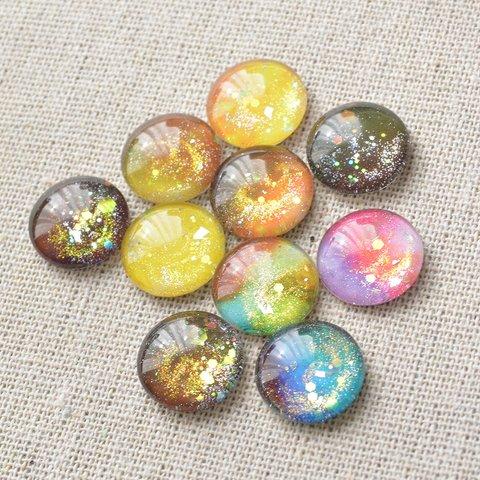 カラフルフルーツ（約15mm）10個セット★商用可★オリジナルガラスカボション