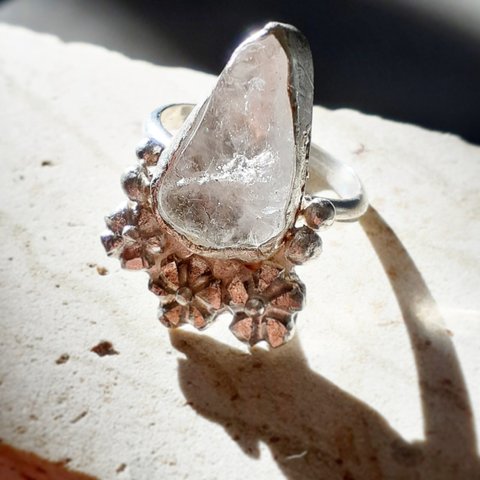 送料無料【受注制作⭐】crystal ring 石が選べる/ silver925 天然石 水晶  世界にひとつ ボタニカルデザイン