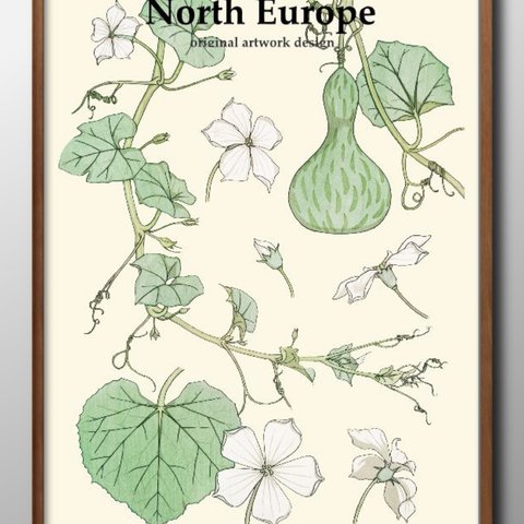 7562■ポスター　A3サイズ　『ボタニカル 植物』　アート　イラスト　北欧　デザイン　上級マット紙