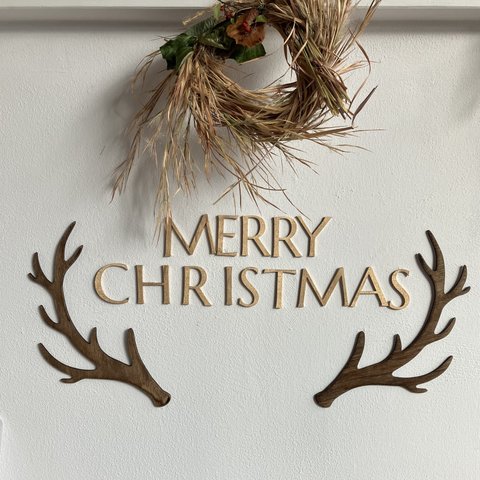 Christmas horn クリスマスオブジェ　トナカイ　壁飾り