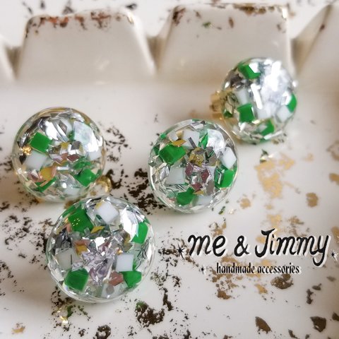 ◇◆ silver flake +cube サークル  ピアス・イヤリング◆◇