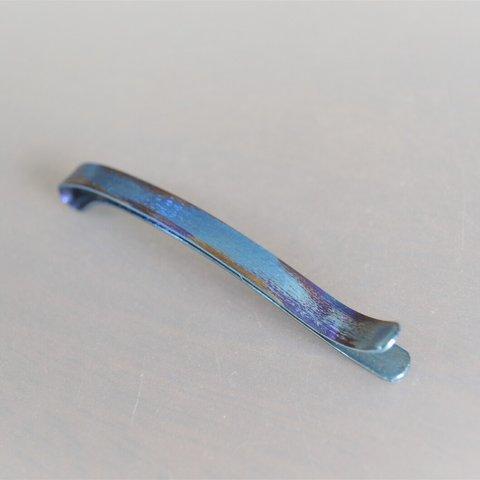 titanium hairpin・絵画のような青と金・マット・A・７１mm