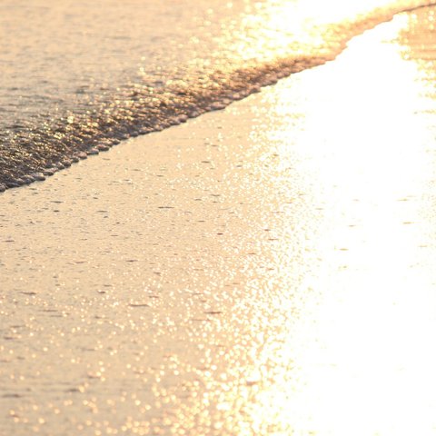 ○写真ポストカード 朝陽うつる波と砂浜 3枚セット○
