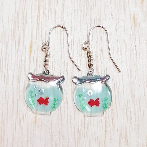 No.1043  金魚鉢のピアス☆　　