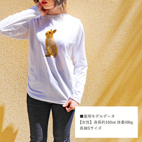 【半袖/長袖】オシャレおもしろTシャツ「うさぎ」