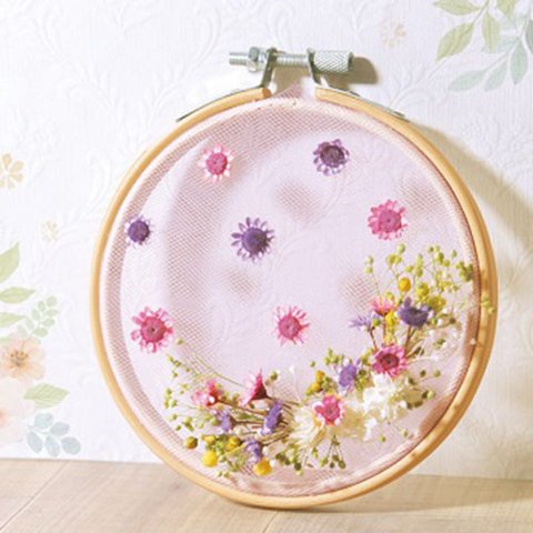 フラワーキット　RSK-266　刺繍枠のフラワーアレンジ（フラワーシャワー）　エルベール　キット