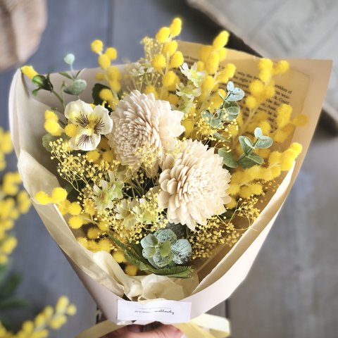 mini bouquet mimosa スワッグ　花束