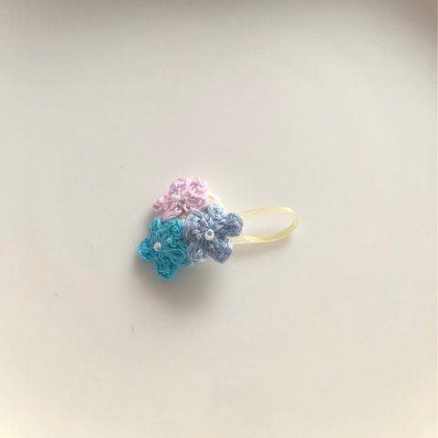 再販不可★ベビー用　ヘアゴム★ゴム替え可能★髪の少ない子にも♡レース編みお花の髪ゴム☆お花ブーケ