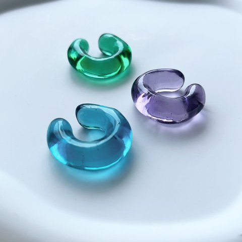 MARU earcuff ( rainy season ・紫陽花パープル・)// イヤーカフ　レジン