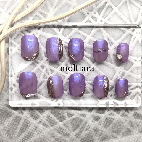 紫陽花カラーのマーメイドネイルチップ