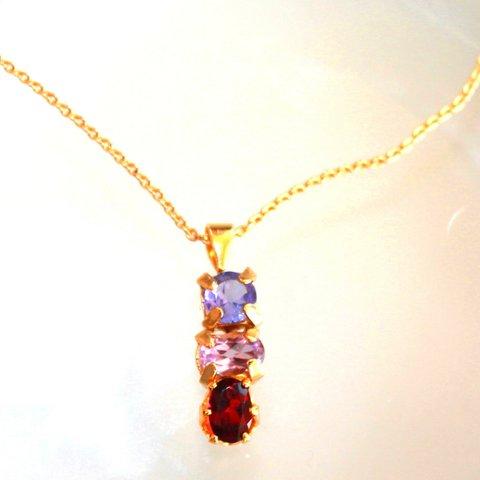 Tanzanite & Amethyst & Garnet Necklace