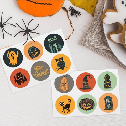 【S-008】ハロウィン サンキューシール　halloween　おばけ　ギフトシール　ラッピングシール