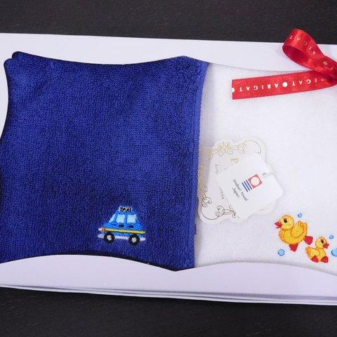 可愛いワンポイント刺繍入り　今治タオルハンカチ2枚組【GiftBox入り】Part2