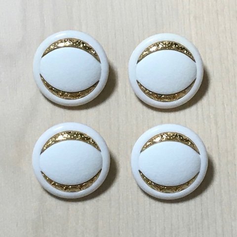 ANTIQUE GOLD MATTE WHITE BUTTON CABOCHON PARTS