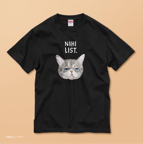 「ニヒルなネコ」/コットンTシャツ/送料無料