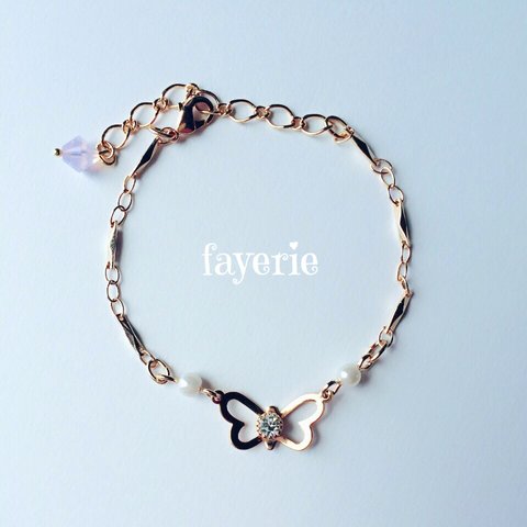 【SALE】クリスタルバタフライブレスレット☆Crystal Butterfly Bracelet