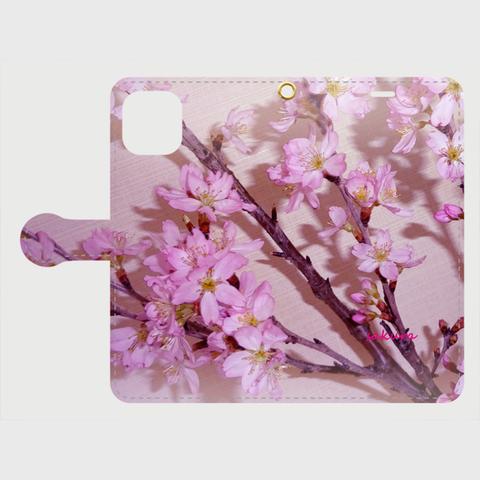 桜の 手帳型 スマホケー ス  iPhone】/桜.スマホケース