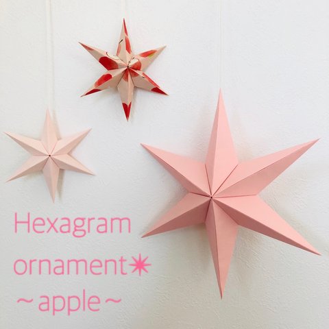 Hexagram ornament〜りんご×ピンク〜 ヘキサグラム オーナメント