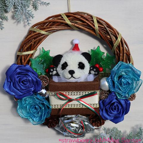 ＊動物クリスマスリース（ぱんださん）＊Animal Christmas wreath (Panda)＊