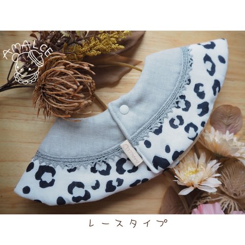 360°bib♡…animal gray/レース