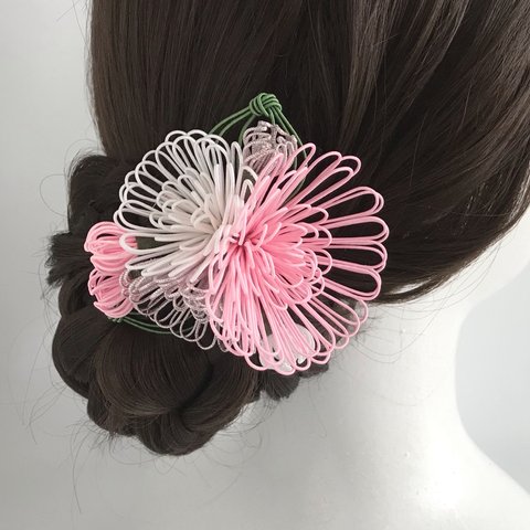 はな咲く。水引細工のヘアクリップ（桜色）