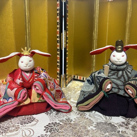 【うさぎ雛】波瑠(はる)雛＊置き物、うさぎのお人形🐰初節句のお祝いにも