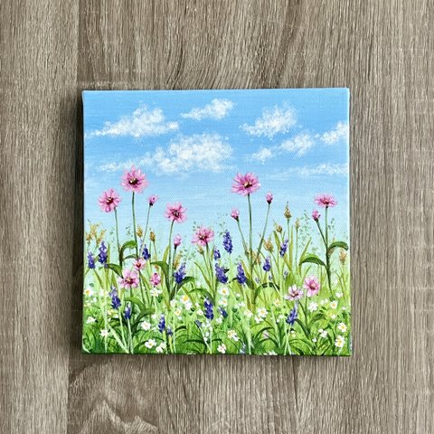 アクリル画《原画》　✴︎ そよぐ花々 ✴︎