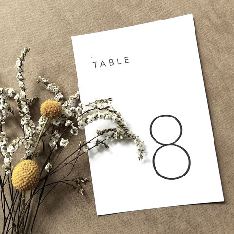 🕯ˊ˗ テーブルナンバー 4枚 | simple 1 | 数字 | 結婚式