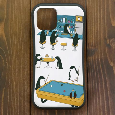 ペンギン【iPhone12・iPhone13対応】ペンギン『B』 ホワイト グリップケース iPhone用【各機種あります】