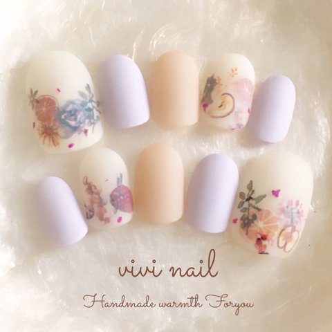 ◯再販40回以上... 癒しのボタニカルキャンドル❋gel nail tip𓂃◌𓈒𓐍送料無料𓂃◌𓈒𓐍 “nail tip No.24”