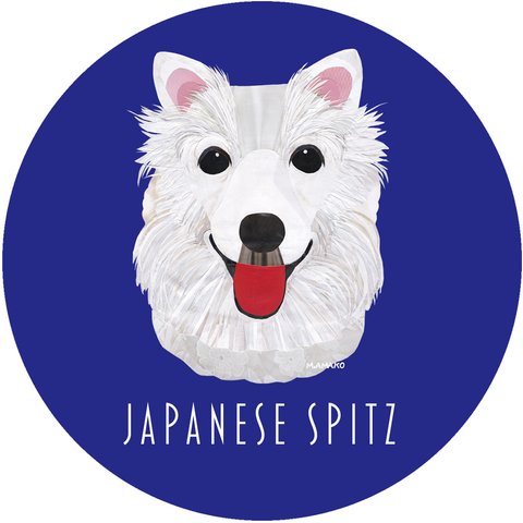 日本スピッツ《犬種名ステッカー/小型犬》