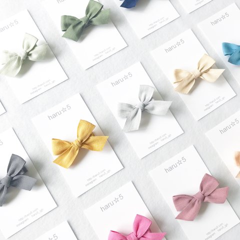  cotton ribbon clip  ＜16 colors ＞※ヘアゴムに変更可能