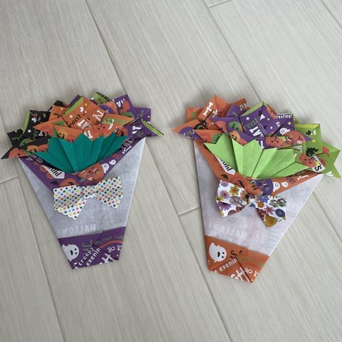 折り紙　メッセージカード付き花束💐ハロウィン