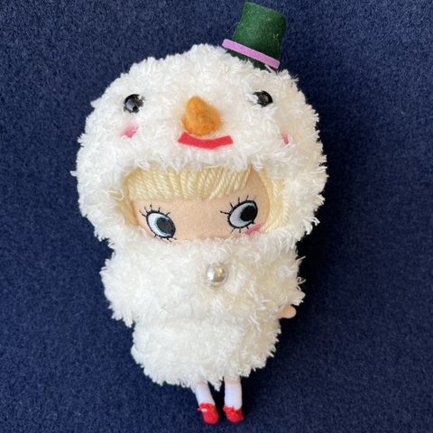 モフモフ雪だるまさんパーカーマント　ワンピースセット　イーマリーちゃん