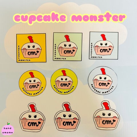 🎨いろいろステッカー「cupkake monster no.01」