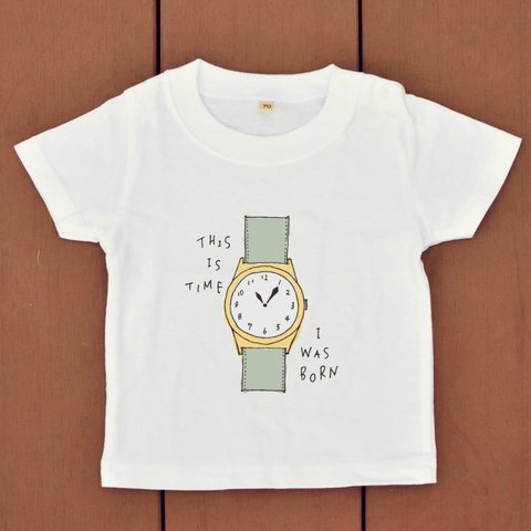 【生まれた時間入り】時計のTシャツ