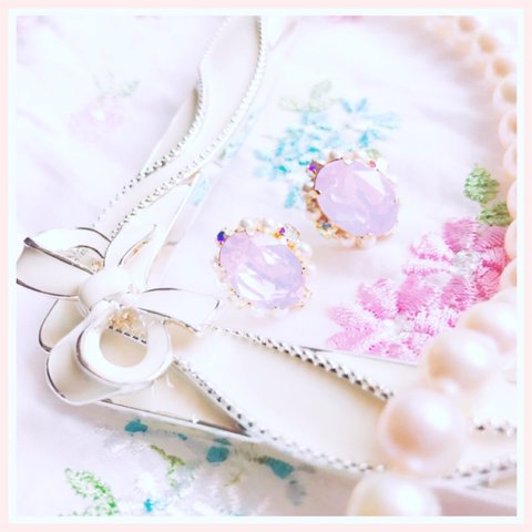 swarovski bijou × pearl princessピアス/イヤリング
