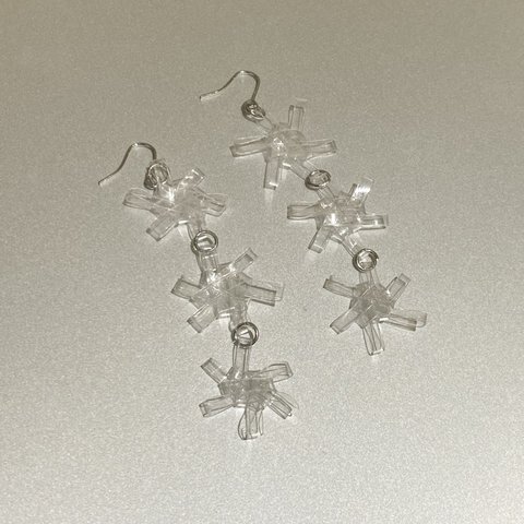 vertical mini flower earring