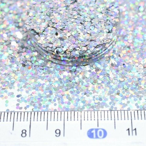 A417-3  40g  スパンコール ポリゴン風 シルバー  レジン 封入 材料 アクセサリーパーツ  2X【20g】