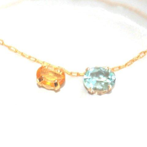 - fashion - Yelllow Sphire & Blue Topaz Necklace