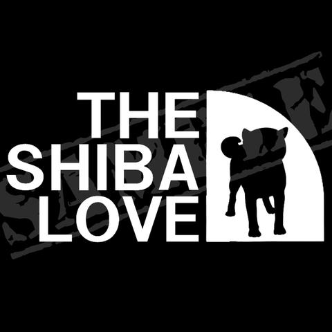 THE SHIBA LOVE （正面）パロディステッカー（柴犬）/ 8.5cm×17cm