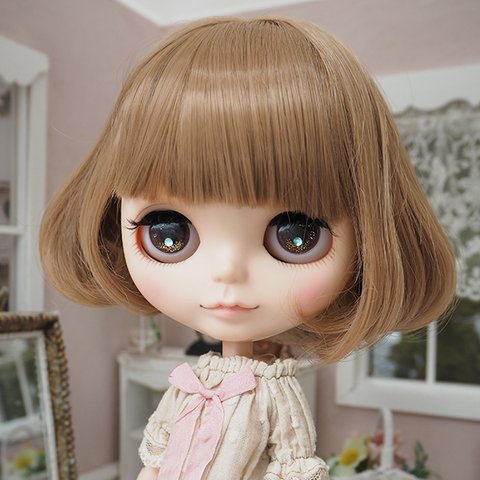 ブライス ウィッグ エアリーボブ ミルキーブラウン 10インチ/ドール Blythe