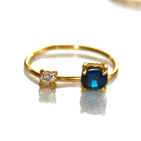 - beautifull precious - k10 Diamond & Sapphire Ring