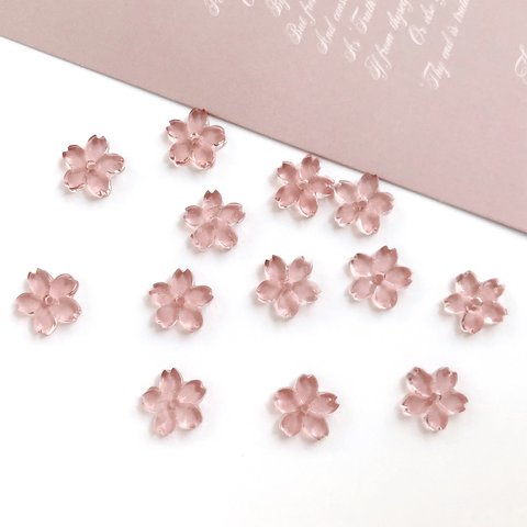 [送料込]12個セット 秋桜🌸 ピンクカラー 1.0cm パーツ