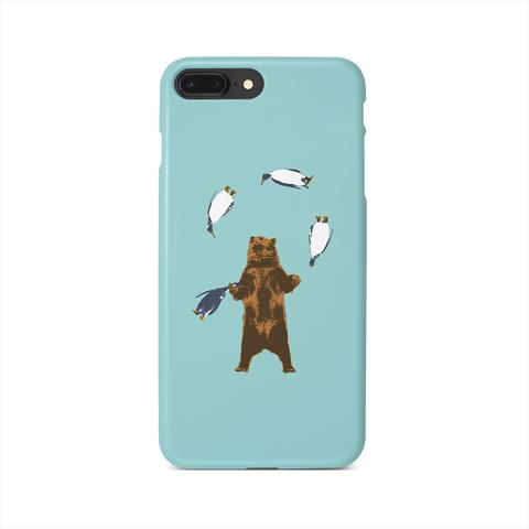 [iPhoneケース] ペンギンでジャグリングするクマ